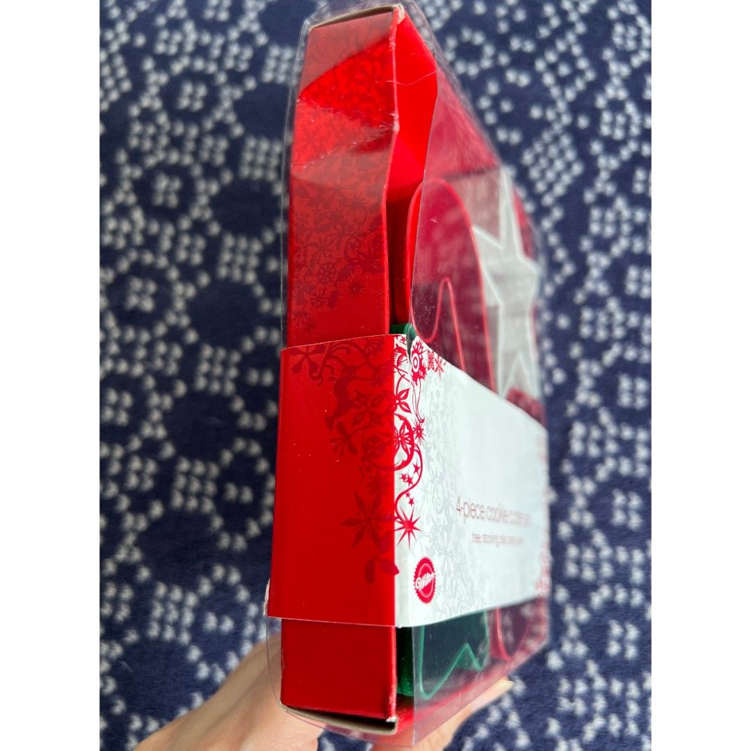 Wilton 4 Piece Holiday Cookie Cutter Set tree, stocking, star, candy cane (Category: Bakeware) located in Quezon City. Submitted by rosepam (Listing ID 1471158594, Image 3). Description: Wilton 4 Piece Holiday Cookie Cutter Set tree, stocking, star, candy cane FIX PRICE From the US Not used, stored lang (medyo dusty and dented box).