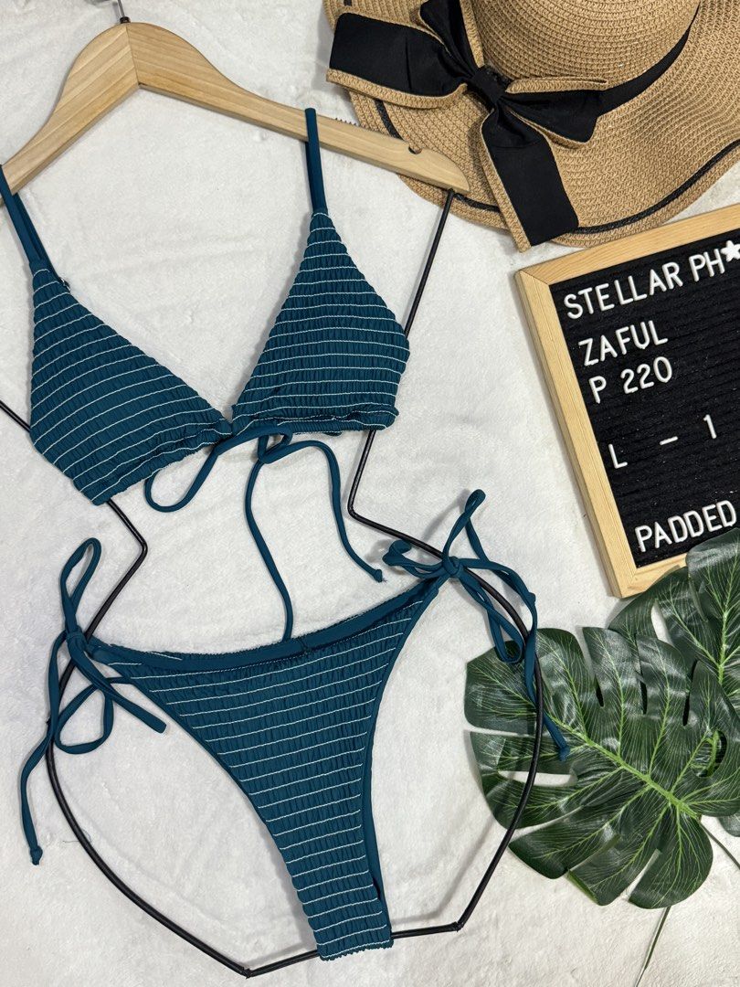 ZAFUL Two-Piece Smocked Bikini (Category: Bikinis & Swimsuits) located in Manila. Submitted by camillestc (Listing ID 1471207078, Image 3). Description: Large on tag but small sizing Best fit S-M.