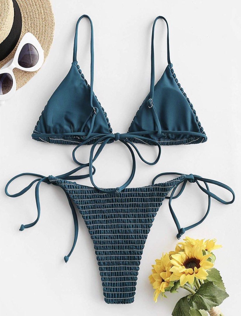 ZAFUL Two-Piece Smocked Bikini (Category: Bikinis & Swimsuits) located in Manila. Submitted by camillestc (Listing ID 1471207078, Image 2). Description: Large on tag but small sizing Best fit S-M.
