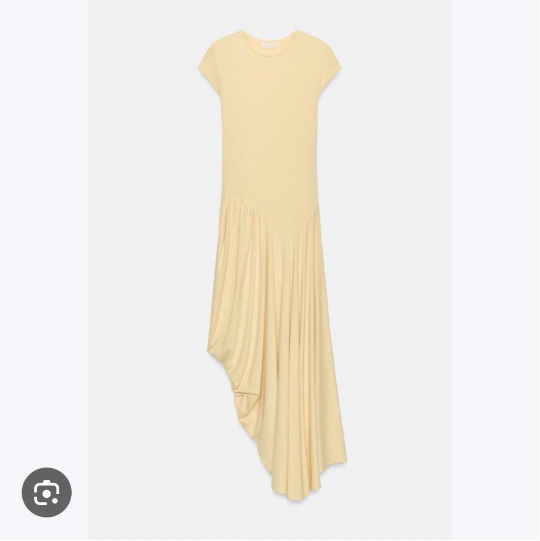 Zara Asymmetrical long dress (Category: Dresses) located in Valenzuela. Submitted by shielaaaa_preloved (Listing ID 1471131361, Image 3). Description: Zara Asymmetrical long dress Bnew Color light yellow Soft fabric, stretchy With washable stain.