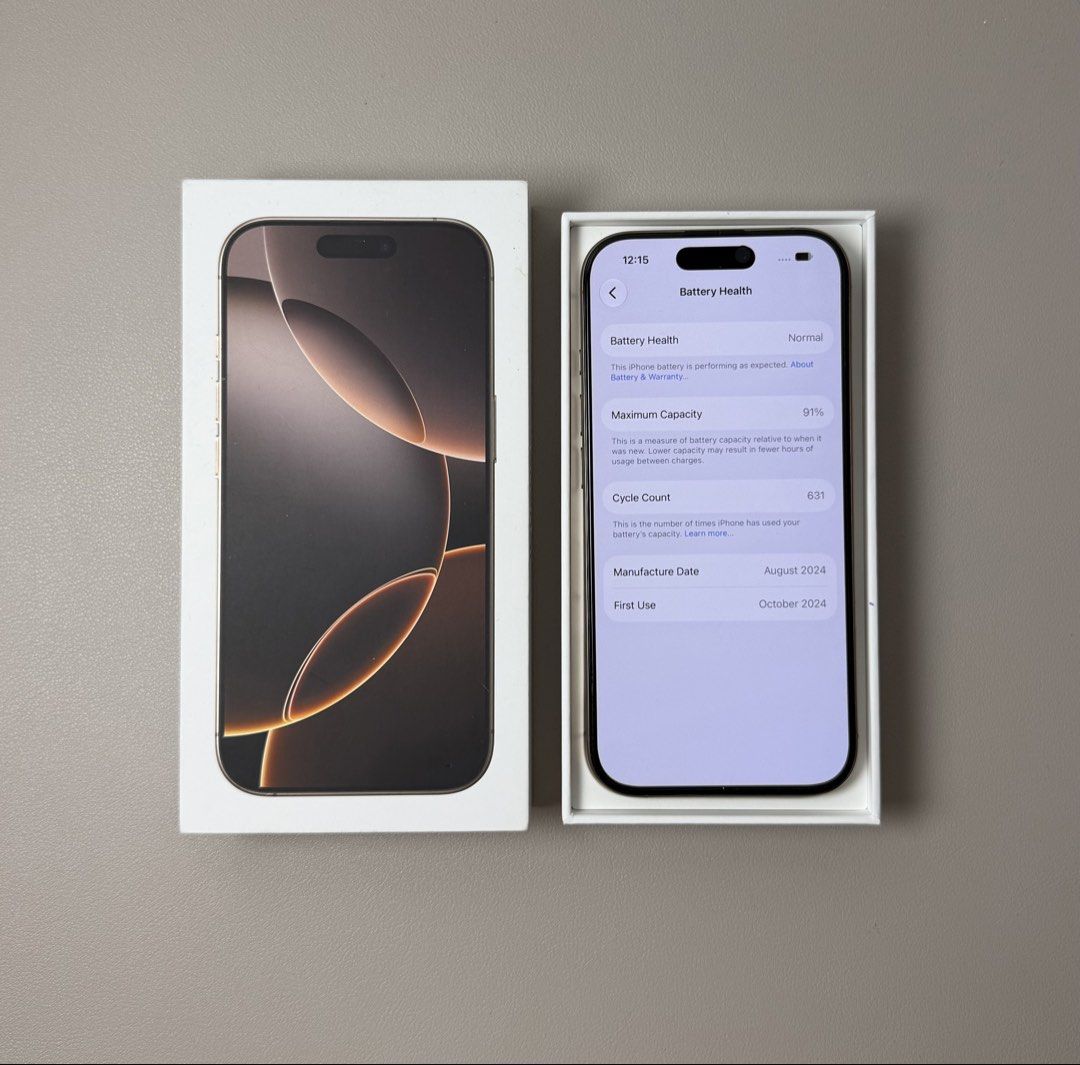 256GB - Apple iPhone 16 Pro (91% BH) (Category: iPhone 16 Series) located in Manila. Submitted by gadgethavenph (Listing ID 1471342689, Image 3). Description: 𝐀𝐕𝐀𝐈𝐋𝐀𝐁𝐋𝐄 (𝐏𝐑𝐄𝐎𝐖𝐍𝐄𝐃) Apple iPhone 16 Pro | 256GB | Desert Titanium 𝐏𝐫𝐢𝐜𝐞 : ₱40,990 Battery health: 91% NTC Certified iPhone No functionality issues No repair history, all original Openline (works with all networks) No iCloud issues - ready for new owner 𝐈𝐧𝐜𝐥𝐮𝐬𝐢�