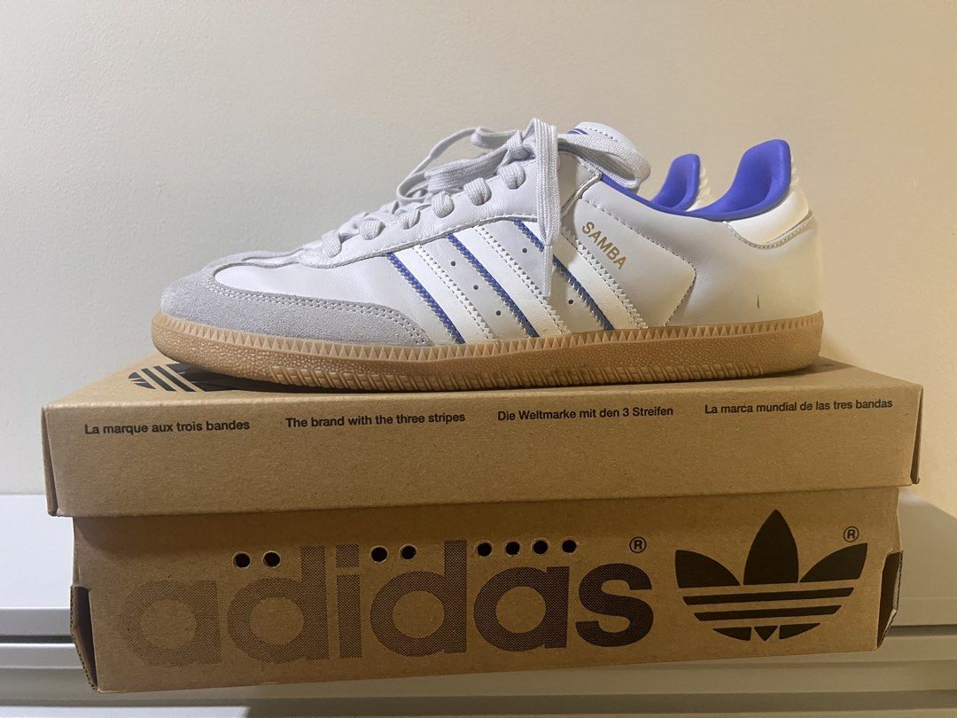 Adidas Samba OG Grey One Blue (Category: Sneakers) located in Mandaluyong City. Submitted by l2ayne (Listing ID 1471298428, Image 3). Description: ORIG/LEGIT adidas Samba OG “Grey One Blue” (Product Code: ID1478) Specifications • Brand: adidas Originals • Model: Samba OG • Colorway: Grey One / Crystal White / Blue • Style Code / SKU: ID1478 • Fit: Regular fit with classic lace closure Men Size 10 US 9.5 UK Price 3K only Good as new Only use twice