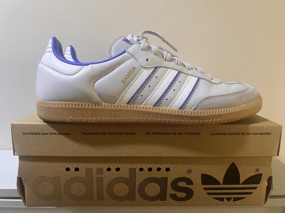 Adidas Samba OG Grey One Blue (Category: Sneakers) located in Mandaluyong City. Submitted by l2ayne (Listing ID 1471298428, Image 2). Description: ORIG/LEGIT adidas Samba OG “Grey One Blue” (Product Code: ID1478) Specifications • Brand: adidas Originals • Model: Samba OG • Colorway: Grey One / Crystal White / Blue • Style Code / SKU: ID1478 • Fit: Regular fit with classic lace closure Men Size 10 US 9.5 UK Price 3K only Good as new Only use twice