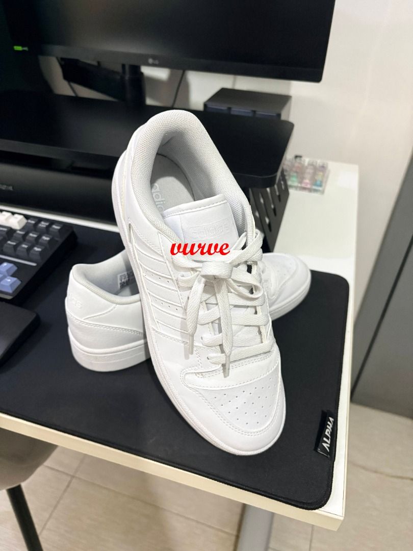 Adidas White Low Top Sneakers (Category: Sneakers) located in Pasig City. Submitted by vurve (Listing ID 1471330357, Image 1). Description: I'm selling my preloved original Adidas white sneakers. Brand: Adidas Size: US 8 No box Pasig City For meetup along C. Raymundo Ave. Pasig City For delivery via Lalamove only No shipping Payment method via Gcash.
