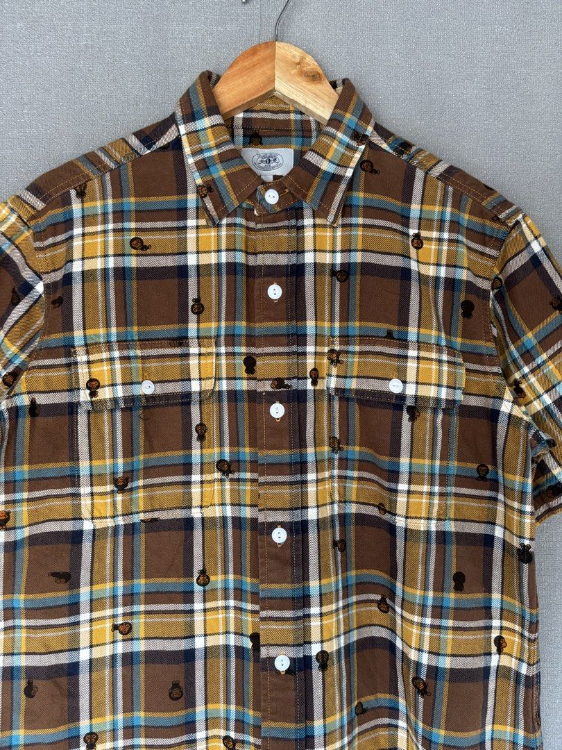 Bathing ape Baby milo plaid button up shirt (Category: Tshirts & Polo Shirts ) located in Manila. Submitted by austinace04 (Listing ID 1471310639, Image 2). Description: Prestine condition Size Large On Tag 22 x 28 Issue none Authentic .