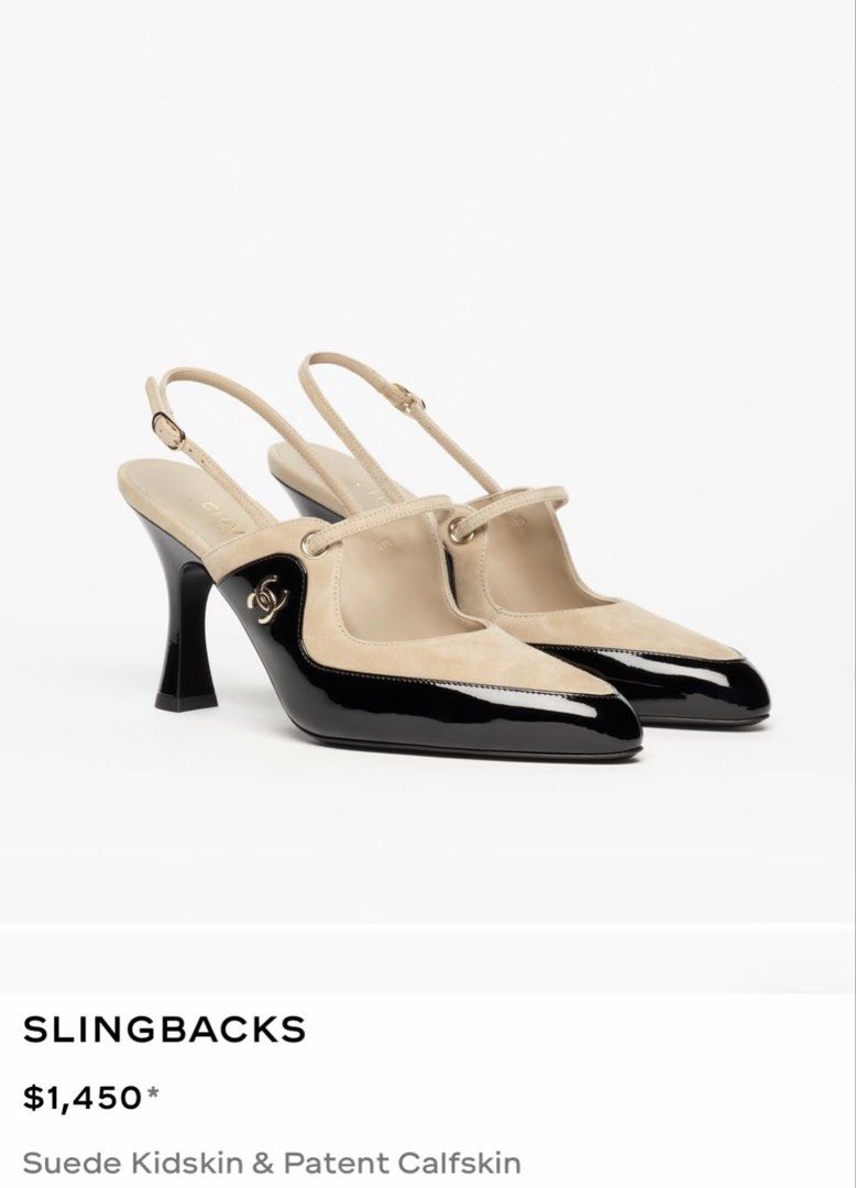 ⚜️Chanel Slingback heels x Blazy (Category: Sneakers & Footwear) located in Makati City. Submitted by 90sangel (Listing ID 1471432285, Image 3). Description: SALE 🪄🖤 12,5 •Size: 37C •Condition: Excellent, never worn *We heard you! 🤍 affordable and yet never worn shoes? We’ve got you! Each pair comes complete with the CC store paper bag and everything shown in the photos, plus our signature crochet dust bag. ✨ If you’d like to add the CC box an