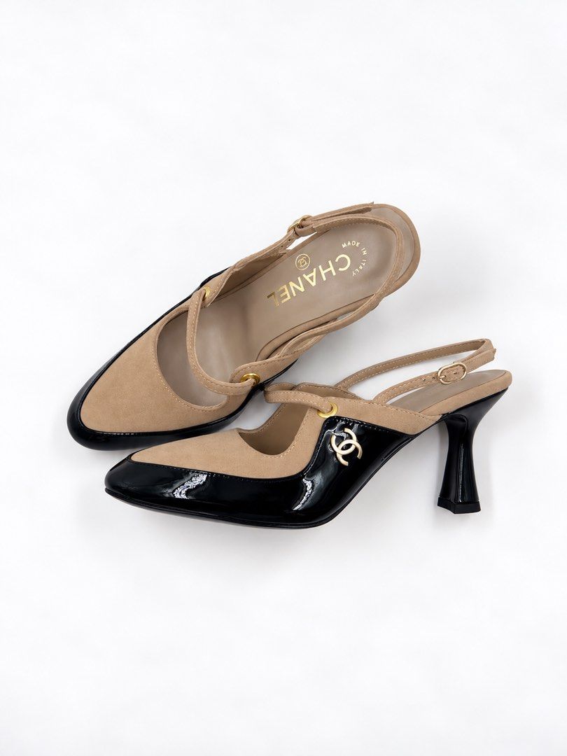 ⚜️Chanel Slingback heels x Blazy (Category: Sneakers & Footwear) located in Makati City. Submitted by 90sangel (Listing ID 1471432285, Image 1). Description: SALE 🪄🖤 12,5 •Size: 37C •Condition: Excellent, never worn *We heard you! 🤍 affordable and yet never worn shoes? We’ve got you! Each pair comes complete with the CC store paper bag and everything shown in the photos, plus our signature crochet dust bag. ✨ If you’d like to add the CC box an