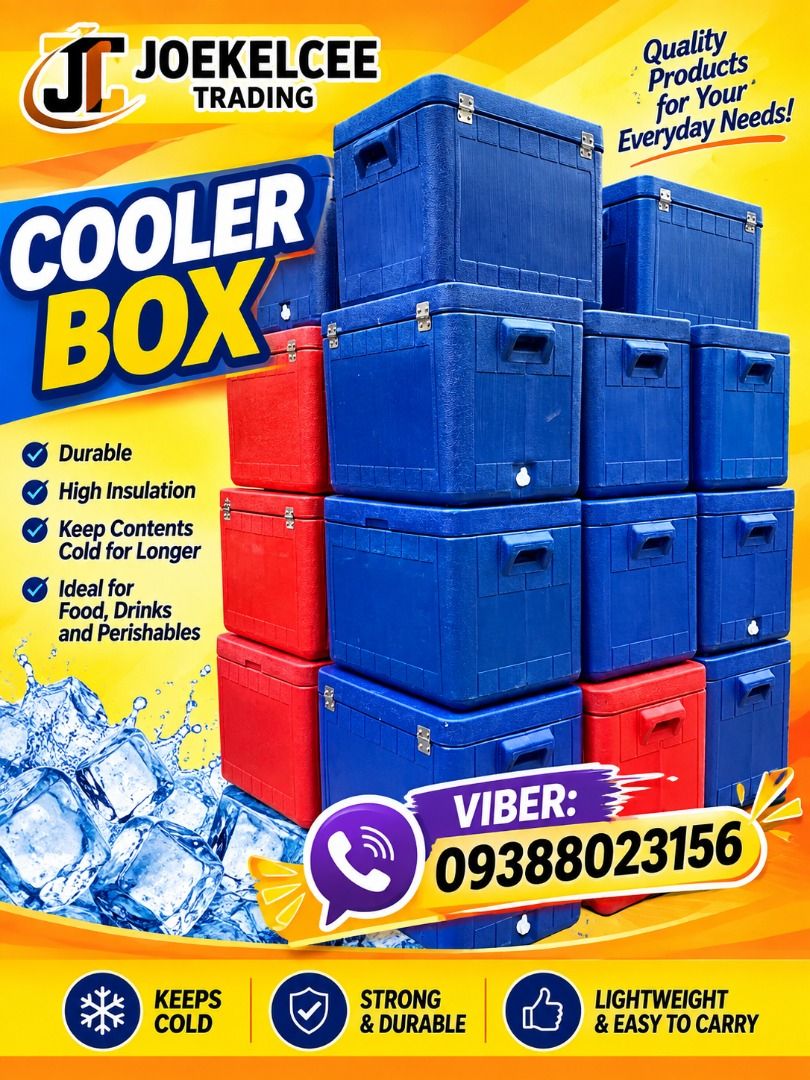 COOLER BOX 110 LITERS (Category: Storage Boxes & Baskets) located in Caloocan City. Submitted by Raincoat_supplier2020 (Listing ID 1471313928, Image 1). Description: 📦 Looking for reliable storage solutions? Introducing Joekelcee Trading's JUMBO CRATES - your go-to source as a DIRECT SUPPLIER! 🌟 Get organized with our durable crates today! 🛒 📌 Explore Our Range of Products: ✅ PPE items ✅ Trash bins ✅ Crates ✅ Cooler crates ✅ Coverall uniforms