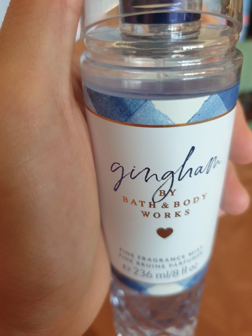 Gingham by Bath & Body Works (Category: Fragrance & Deodorants) located in Manila. Submitted by marikit16 (Listing ID 1471372864, Image 1). Description: - Authenthic, pasalubong from abroad. - 236 ml - konti lang nabawas - RFS - decluttering.