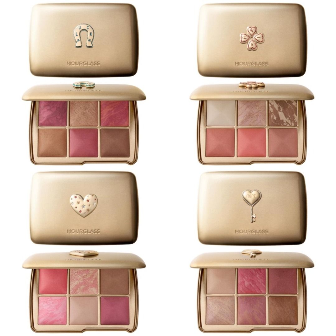 Hourglass Ambient Lighting Edit Unlocked Face Palette (Category: Makeup) located in Quezon City. Submitted by annednmoo (Listing ID 1471308786, Image 1). Description: Variant: • LOVE • WISH • HOPE A limited-edition face palette with new Ambient Lighting shades for a lit-from-within glow, featuring charms by French designer Lauren Rubinski. - Authentic Hourglass holiday edition 6-pan face palettes - Includes blushes, finishing powders, bronzers, a