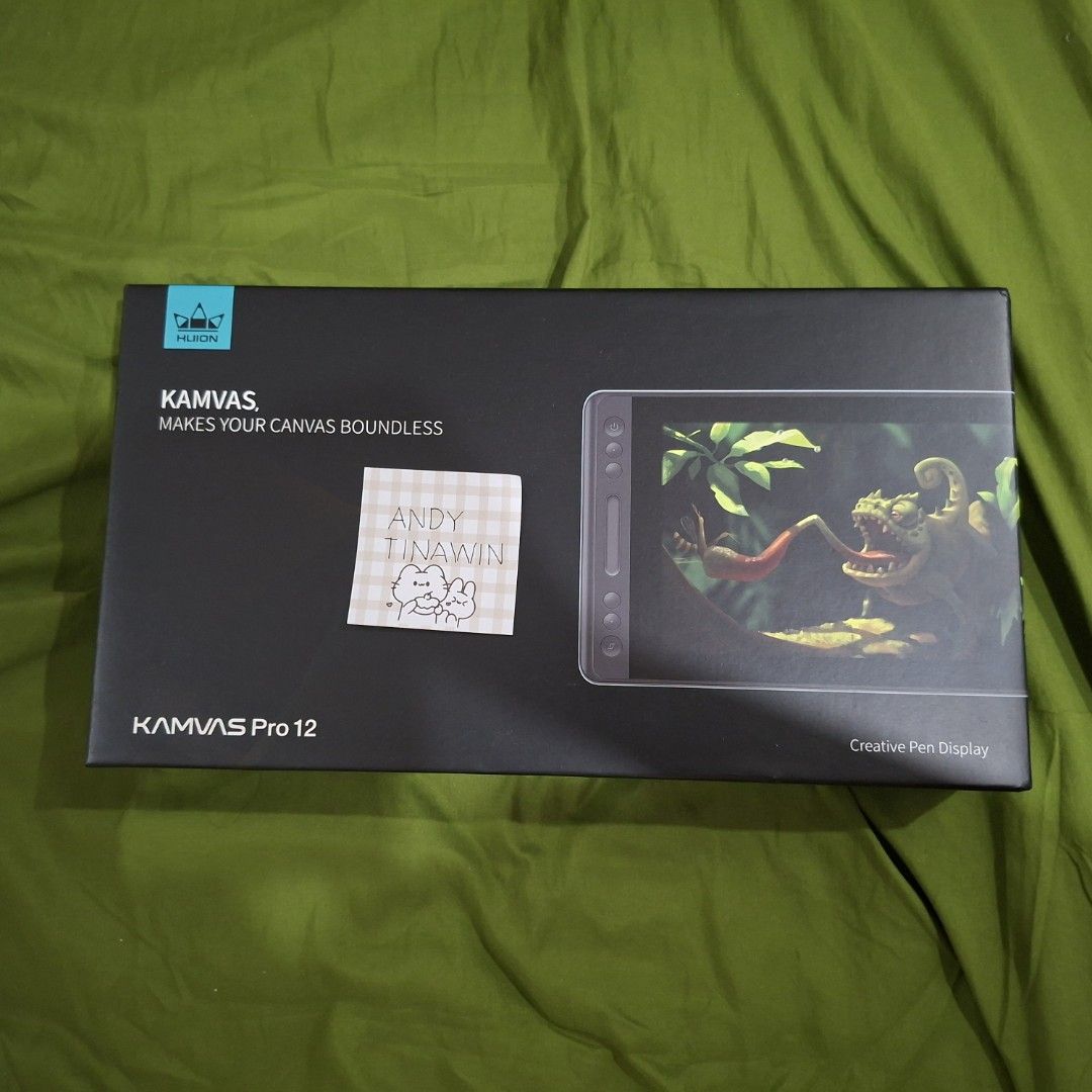 Huion Kamvas Pro 12 Drawing Tablet (Category: Other Mobile & Gadget Accessories) located in Marikina City. Submitted by andydandy07 (Listing ID 1471396318, Image 1). Description: Bought around Oct 2024 at the orange app for 8k+, lightly used since I prefer traditional drawing. Accessories are complete..