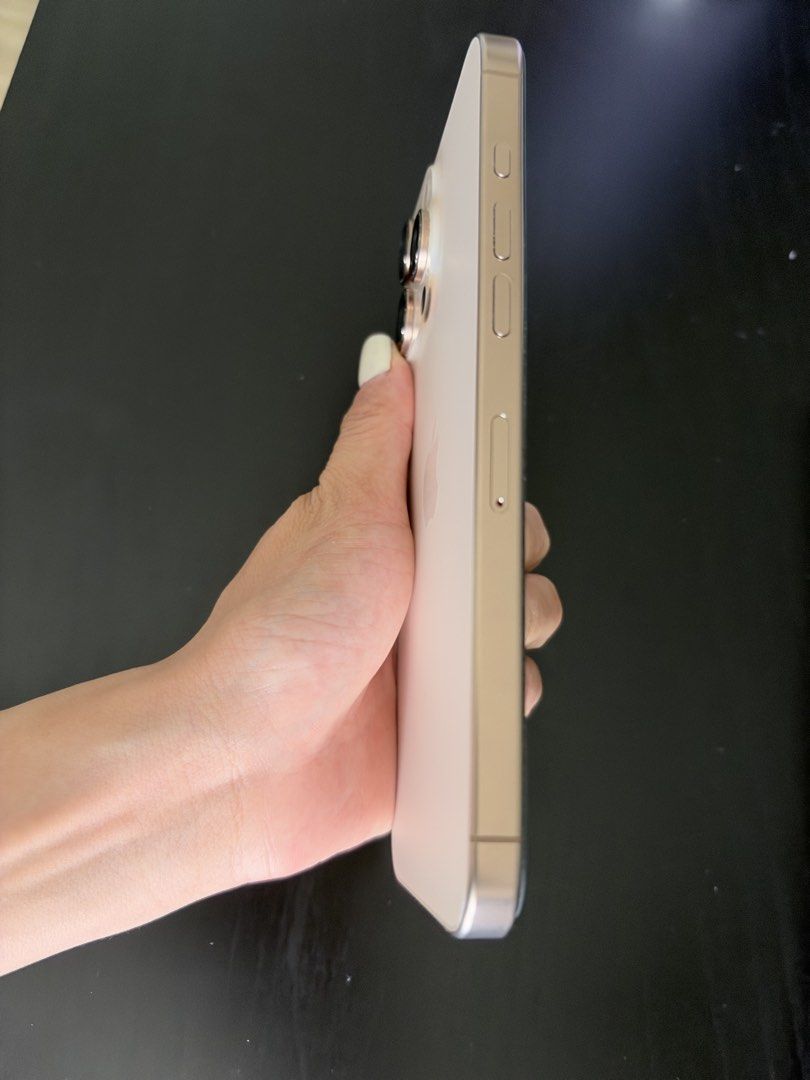 Iphone 16 Pro Max 256gb - Desert Titanium (Category: iPhone 16 Series) located in Pasig City. Submitted by wandererscab_2.0 (Listing ID 1471314598, Image 3). Description: 💯 no issues, no dents and scratches, excellent working condition, battery is very good!! Will still pass as brand new Never refurbished or repaired!! Lady owned since day 1 First use: April 2025 (use only for 1 year 6 months) Battery Health: 91% Inclusions: original box, chargi