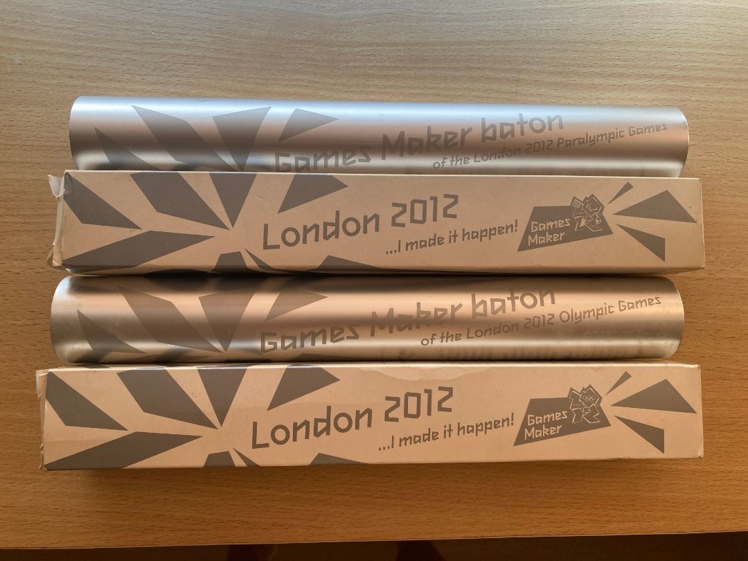 London 2012 Games Maker Baton Set (Category: Other Merchandise) located in Quezon City. Submitted by ingga_preloved (Listing ID 1471301871, Image 1). Description: Up for grabs is a rare, highly collectible set of official London 2012 Games Maker Souvenir Relay Batons. These were exclusively given to the "Games Maker" volunteers who helped make the 2012 London Olympic and Paralympic Games possible. Perfect addition for sports memorabilia collector