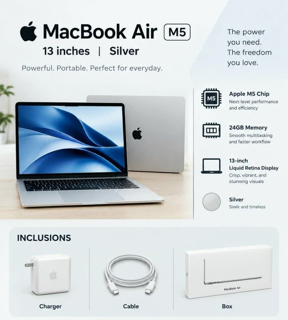 MACBOOK AIR M5 24/1TB (Category: Other Gadgets) located in Manila. Submitted by chechebalb55440 (Listing ID 1471304323, Image 3). Description: GOOD AS NEW .MACBOOK AIR M5 24/1Tb.