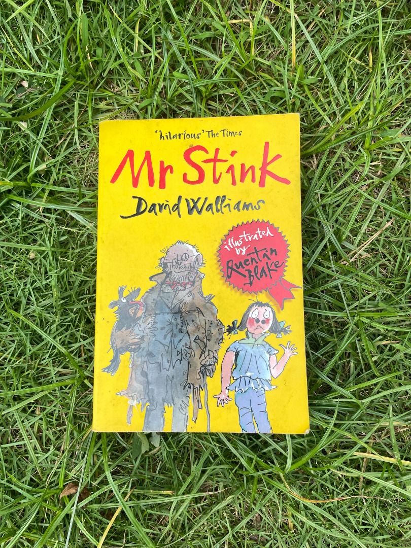 Mr Stink by David Walliams paperback (Category: Children's Books) located in Tumauini. Submitted by qeynichi (Listing ID 1471426343, Image 1). Description: - Title: Mr Stink by David Walliams - Illustrator: Quentin Blake - Format: Paperback, standard novel size - Condition: Pages intact and ready for reading - Design: Bright yellow cover with iconic illustrations - Summary: A wonderful children's story about Chloe and a local tramp.