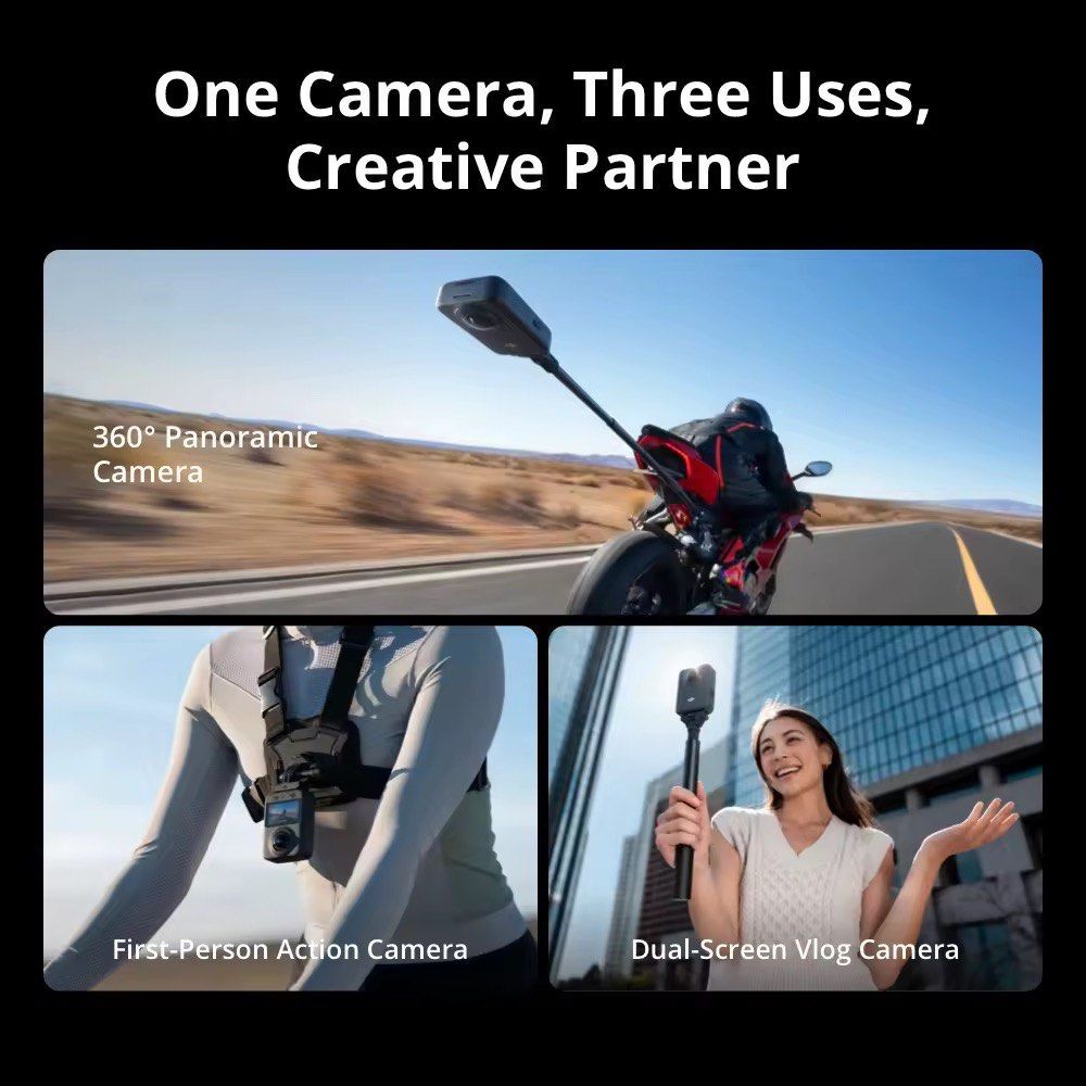 NEW DJI Osmo 360 Standard Combo (Category: Video Cameras) located in Manila. Submitted by loveditemsbyja (Listing ID 1471297855, Image 3). Description: - Brand new DJI Osmo 360 Standard Combo in original box - 1-Inch 360 Imaging with native 8K/30fps 360 video - Versatile 3-in-1 design: 360 Panoramic Camera, First-Person Action Camera, and Dual-Screen Vlog Camera - Invisible selfie stick and follow-cam view support - 10-bit & D-Log M color profile