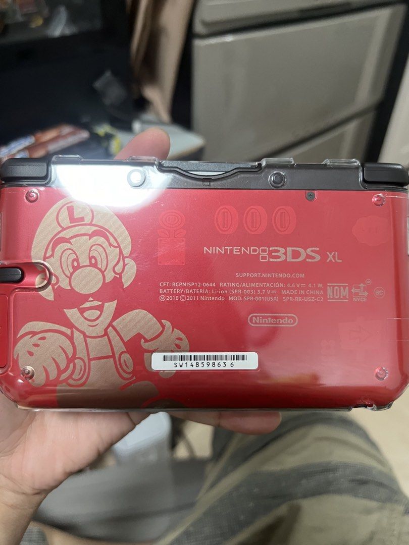 Nintendo 3DS XL Mario Limited Edition Console (Category: Nintendo) located in Makati City. Submitted by christian.19 (Listing ID 1471393415, Image 3). Description: Nintendo 3ds xl red Super mario edition Pre installed super mario bros gold 2gb memory card included With charger and crystal case Pede sa maselan makinis insinde and outside Price 11500 negotiable sa sure buyer pm lang good for collectors also.