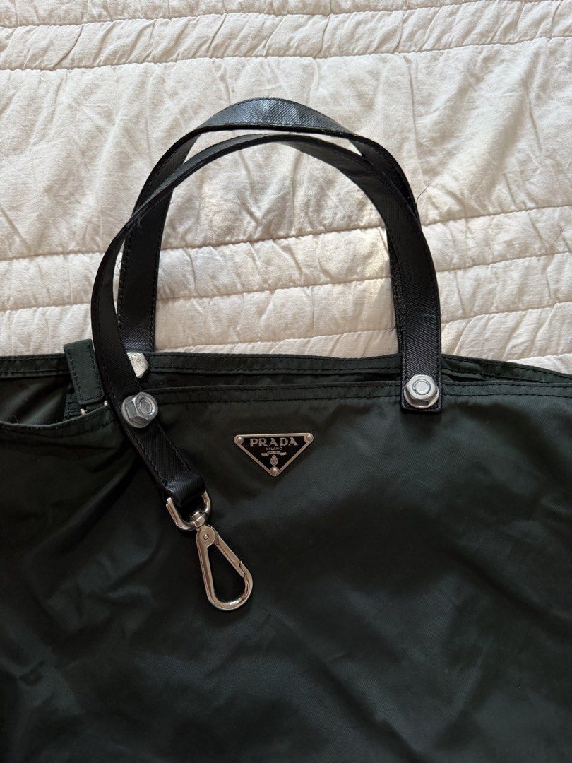 prada green tote bag (Category: Luxury Bags & Wallets) located in Candaba. Submitted by localluna (Listing ID 1471298461, Image 2). Description: - needs cleaning .