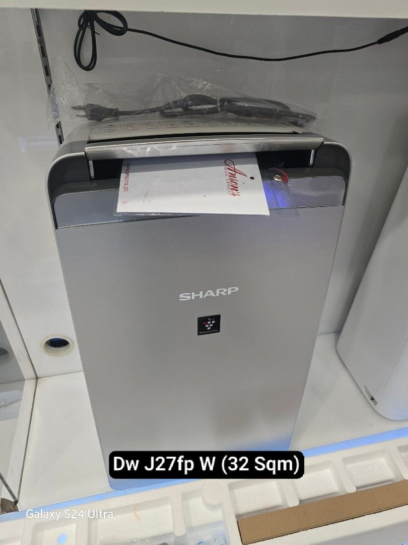 SHARP Air Purifier (Humidifier And Dehumidifier) (Category: Air Purifiers & Dehumidifiers) located in Makati City. Submitted by chuck_claros (Listing ID 1471297667, Image 3). Description: SHARP Air Purifier with Hepa Filter Dehumidifier And Humidifier ☑️Brand New Factory Sealed Unit With Official Sales Invoice And Warranty ◽(AIR PURIFIER) Fp S40p W (30 Sqm) - 11,490 " White " Fp S40p T (30 Sqm) - 11,490 " Black " Fp J80ep H (62 Sqm) - 20,490 " Bl