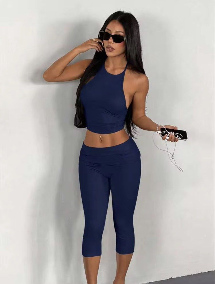 Spaghetti Strap Tie Back and Fold Over Capri Pants Set (Category: Sets or Coordinates) located in Manila. Submitted by juliaxgamboa (Listing ID 1471424068, Image 1). Description: .