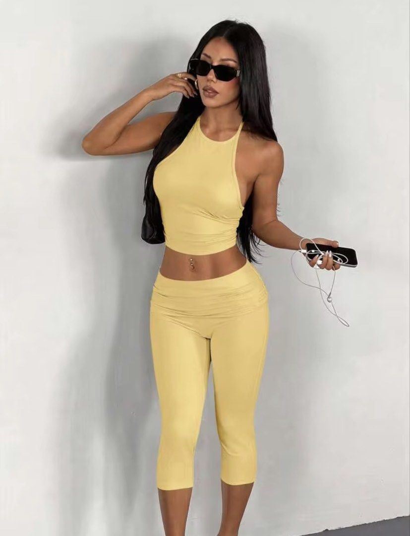 Spaghetti Strap Tie Back and Fold Over Capri Pants Set (Category: Sets or Coordinates) located in Manila. Submitted by juliaxgamboa (Listing ID 1471424149, Image 2). Description: .