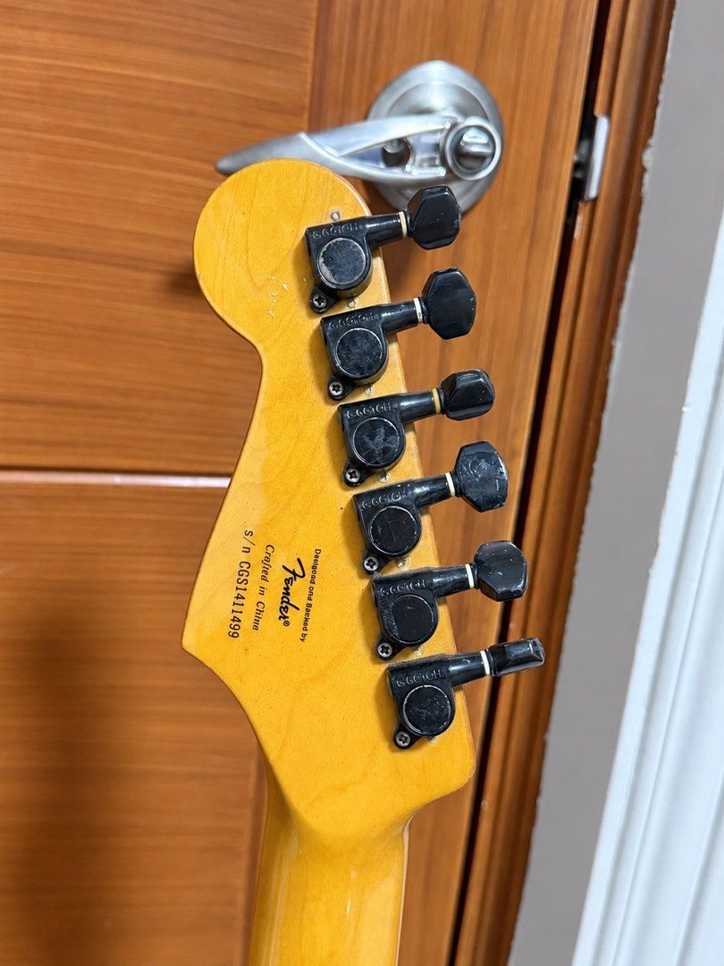 Squier Stratocaster Electric Guitar Metallic Pink (Category: Musical Instruments) located in Angeles City. Submitted by iicmat (Listing ID 1471302189, Image 3). Description: FOR SALE: Squier Classic Vibe ’60s Stratocaster – Burgundy Mist • Burgundy Mist finish with matching headstock • Gotoh tuners, bridge saddles, and pickup covers • Comes with hard case • Has visible scratches and signs of use—see photos for condition 📍 Las Piñas / BF Homes 💰