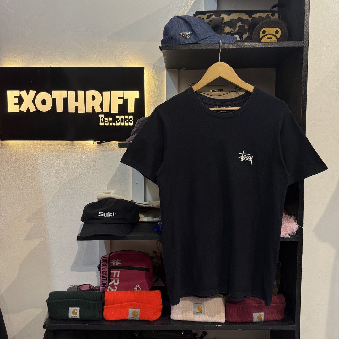 Stussy Black T-Shirt (Category: Tshirts & Polo Shirts ) located in Manila. Submitted by carbungcoalex (Listing ID 1471306387, Image 1). Description: STUSSY BASIC LOGO BLACK SHIRT 18 by 27 Good Condition Complete tags 1200 CLAIM.