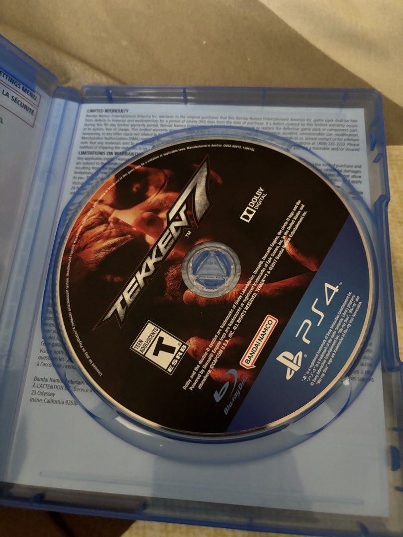 Tekken 7 PS4 Game (Category: PlayStation) located in Quezon City. Submitted by runitup (Listing ID 1471334356, Image 2). Description: - Game: Tekken 7 for PlayStation 4 (PS4) - Condition: Disc is super clean with no scratches; original blue case included - Rating: ESRB Teen (Action/Fighting) - Genre: Epic fighting game by Bandai Namco DM for inquiries QC Area but meetups can be arranged Shipping shouldered by buyer via lalamove.