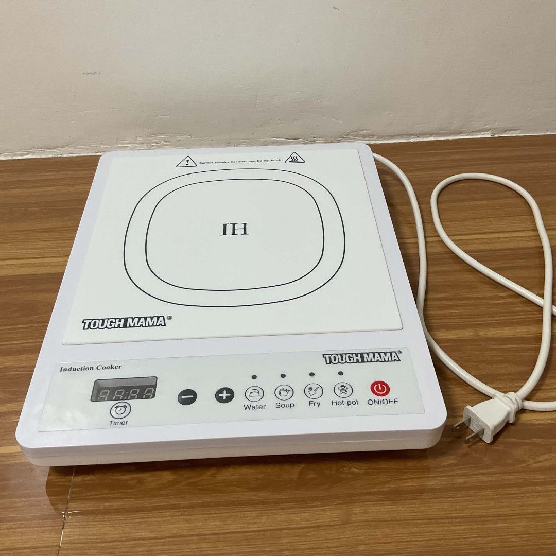 Tough Mama NTM-IC8 Induction Cooker (Category: Cookers) located in Manila. Submitted by ac_dl (Listing ID 1471390862, Image 1). Description: - Brand/Model: Tough Mama NTM-IC8 Induction Cooker in White - Size: 15 inches x 12 inches - Build: High-quality full copper coil setup inside with clear bottom fan vents - Controls: User-friendly soft-press buttons and a clear digital display screen - Functions: Built-in timer and multiple preset cooking mod