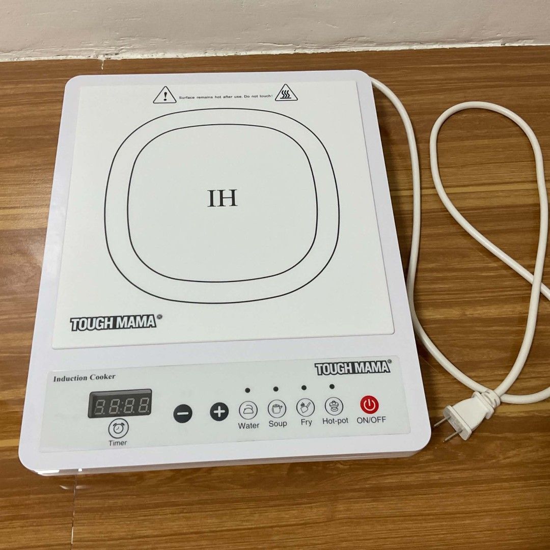 Tough Mama NTM-IC8 Induction Cooker (Category: Cookers) located in Manila. Submitted by ac_dl (Listing ID 1471390862, Image 2). Description: - Brand/Model: Tough Mama NTM-IC8 Induction Cooker in White - Size: 15 inches x 12 inches - Build: High-quality full copper coil setup inside with clear bottom fan vents - Controls: User-friendly soft-press buttons and a clear digital display screen - Functions: Built-in timer and multiple preset cooking mod