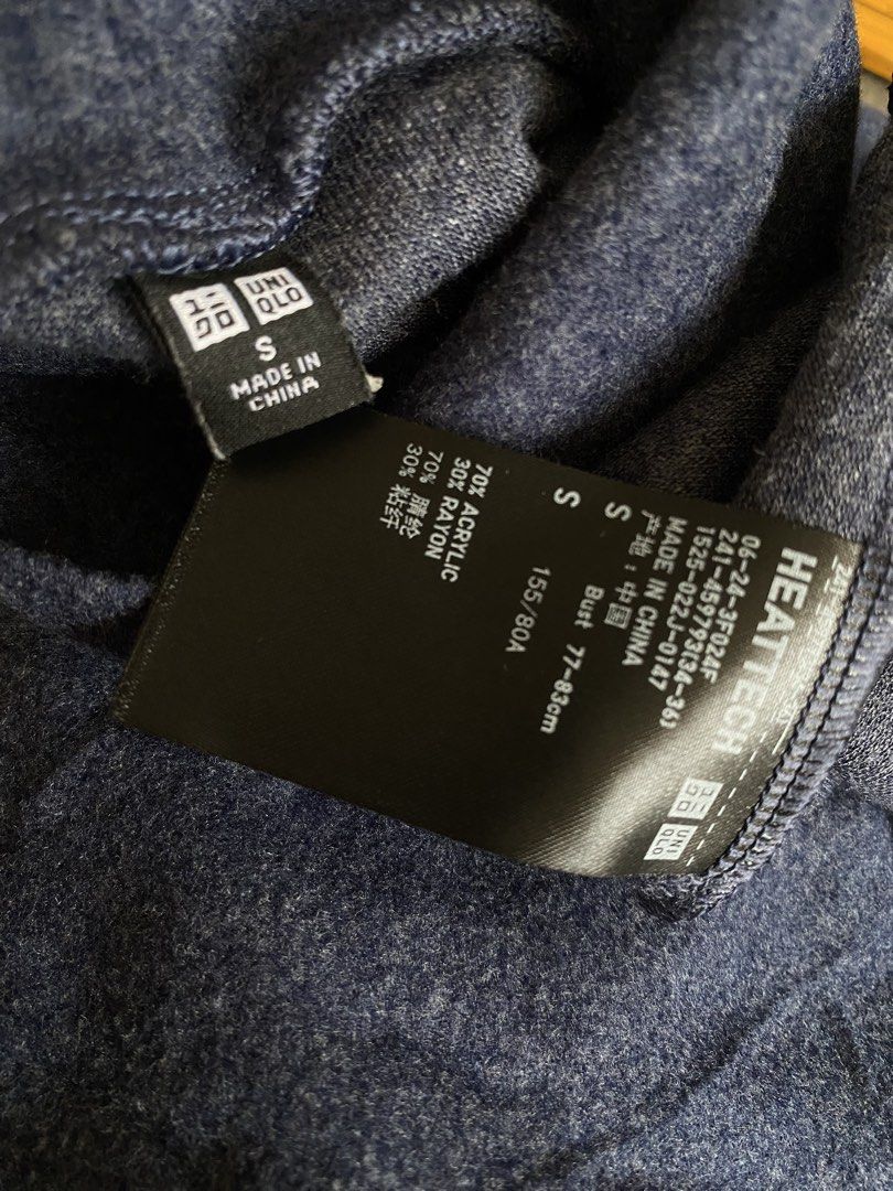 UNIQLO Blue Heattech Turtleneck Top (Category: Longsleeves) located in Puerto Princesa. Submitted by finewearco (Listing ID 1471313075, Image 2). Description: Size on tag : S Armpit laid flat : 19 inches Length : 21 inches 📌 Fixed Price ❕1 DAY RESERVATION ONLY PAYMENT: ✅Gcash ✅BPI SHIPPING OPTIONS: ✅ starts at 80 J&T Thanks.