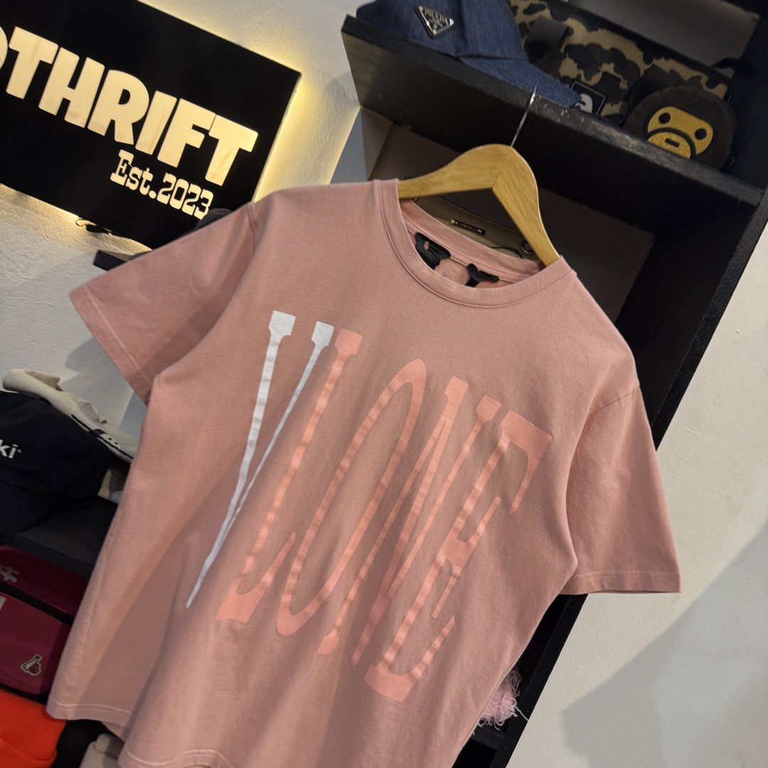 Vlone Pink T-Shirt (Category: Tshirts & Polo Shirts ) located in Manila. Submitted by carbungcoalex (Listing ID 1471306437, Image 2). Description: VLONE PINK SHIRT 20 by 26 Excellent Condition Complete tags 1200 CLAIM.