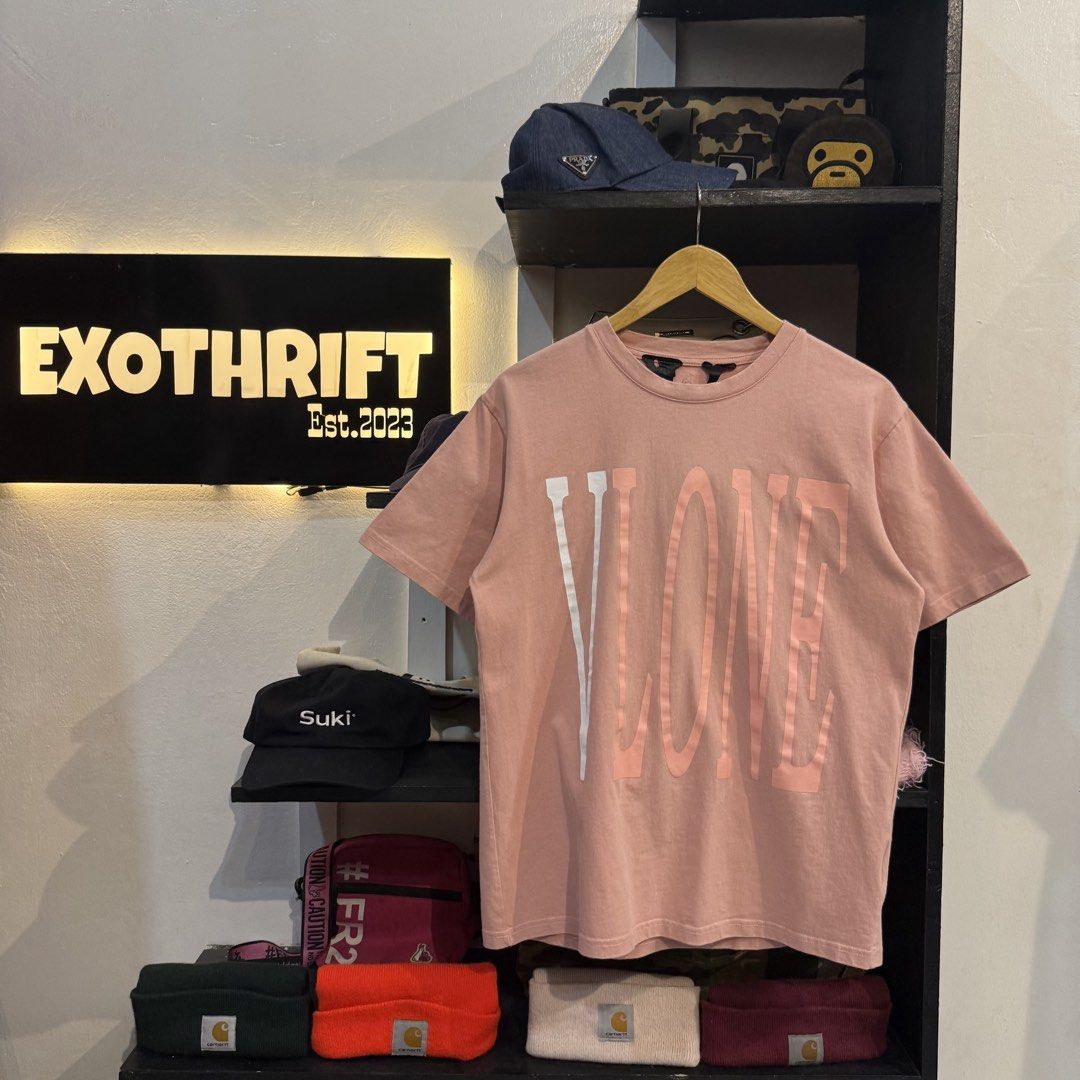 Vlone Pink T-Shirt (Category: Tshirts & Polo Shirts ) located in Manila. Submitted by carbungcoalex (Listing ID 1471306437, Image 1). Description: VLONE PINK SHIRT 20 by 26 Excellent Condition Complete tags 1200 CLAIM.