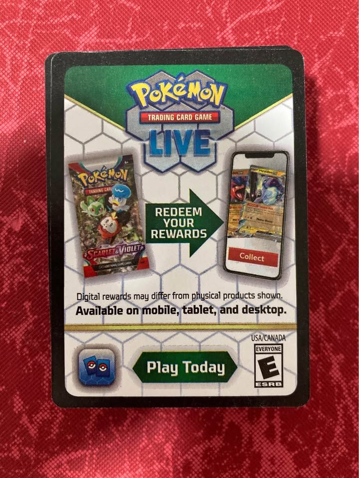 100+ code cards (Category: Card Boxes & Cases) located in Singapore. Submitted by gottacashthemall (Listing ID 1465872518, Image 1). Description: - Item: Pokémon TCG Live Digital Code Card - Platforms: Mobile, tablet, and desktop.