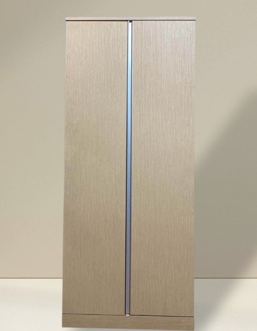 2 Door Wardrobe Closet Cabinet (Category: Shelves, Cabinets & Racks) located in Quezon City. Submitted by dannikkishoppe2 (Listing ID 1465845893, Image 1). Description: 2 Door Wardrobe Closet Cabinet ‼️₱6500‼️ L31.5 W22 H74.5 inches • light oak finish • Built-in mirror and double towel rail on the inside right door • Sleek vertical silver handle design between the doors • Sturdy top hanging rod with open base space for extra storage Please manage