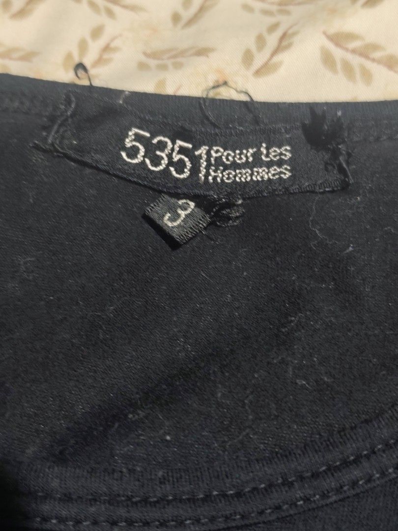 5351 POUR LES HOMME (Category: Tshirts & Polo Shirts ) located in Cagayan de Oro. Submitted by rhenegadgude (Listing ID 1465802489, Image 2). Description: GOOD CONDITION SIZE 3 TAG ISSUE HOLE CHECK PHOTOS ADD SHIPPING .