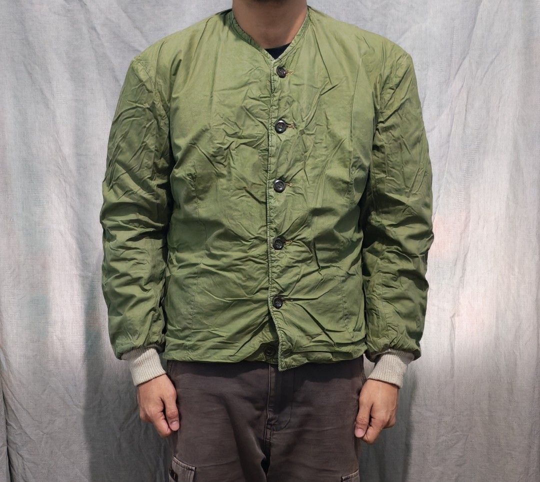 60s Swedish army liner jacket (Category: Coats, Jackets and Outerwear) located in Baguio. Submitted by used_clothing2600 (Listing ID 1465879093, Image 3). Description: 60s Swedish army liner jacket excellent condition size medium pit to pit 22.5 length 25 shoulders 20 sleeve length 24 P 1,500.