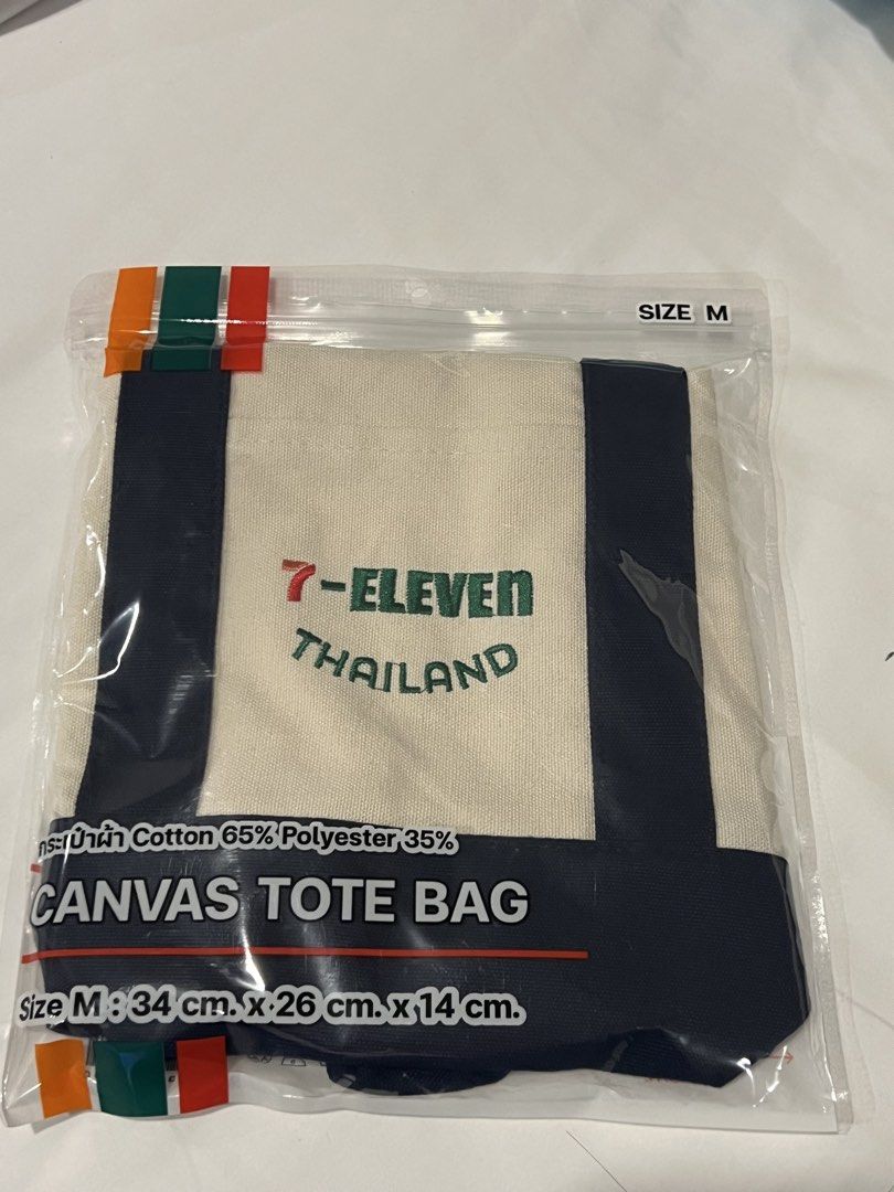 7-11 mini tote bag thailand (Category: Tote Bags) located in Pasig City. Submitted by bagsunlimitedmnl (Listing ID 1465780559, Image 1). Description: From bangkok Available in navy blue, light blue and green.