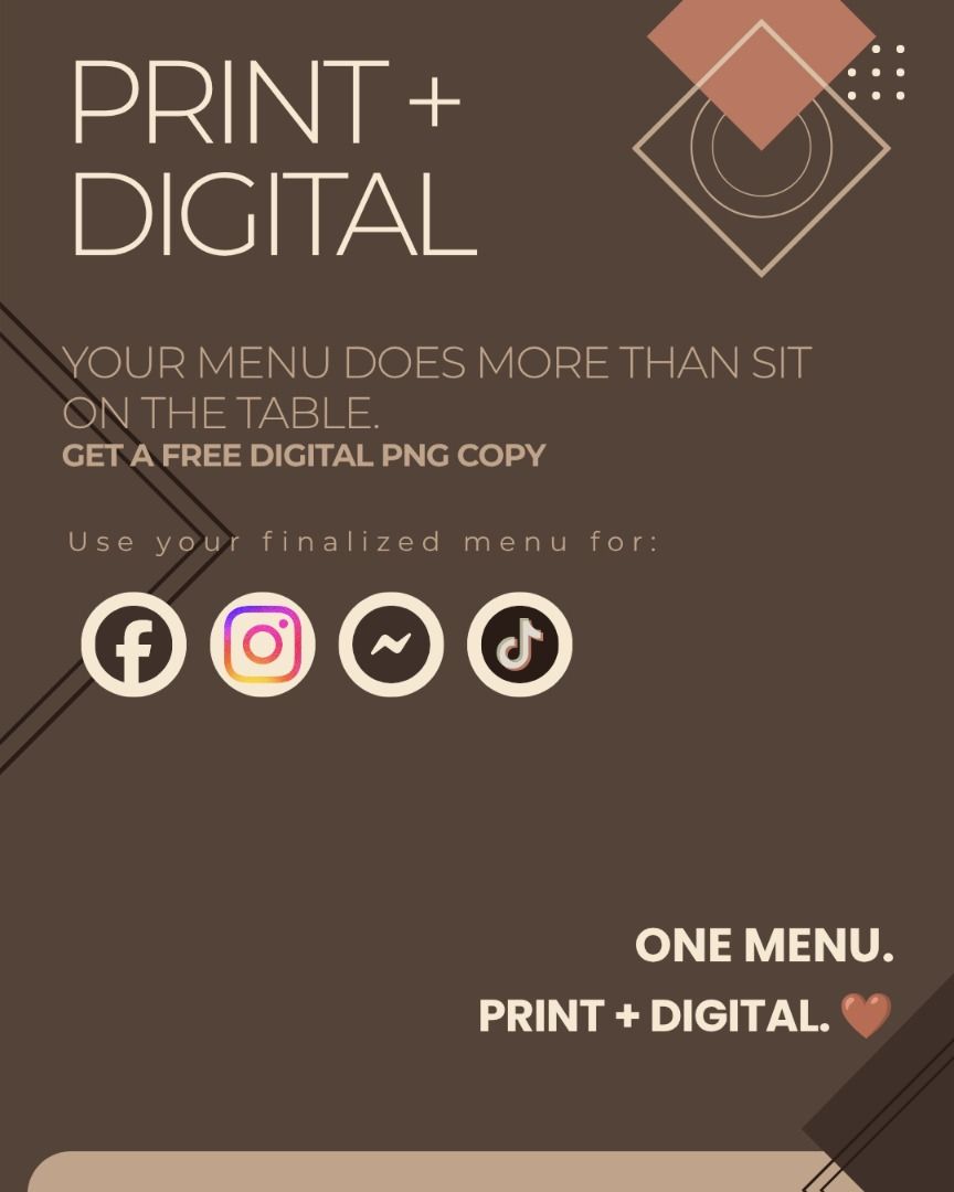 A4 Sintra Menu Starter Pack Printing and Layout (Category: Stationery & School Supplies) located in Cavite. Submitted by prelovedsunday2024 (Listing ID 1465941797, Image 2). Description: 🌱 **HIRAYA BINHI — STARTUP & SMALL BUSINESS ESSENTIALS** 🍽️ **STARTING A FOOD BUSINESS?** Your menu deserves more than just a printout. 🤎 Introducing our **A4 Sintra Menu Starter Pack** — made for cafés, restaurants, food stalls, milk tea shops, home-based foo