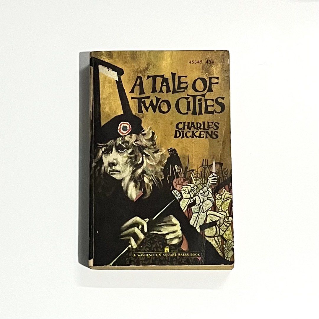 A Tale of Two Cities by Charles Dickens (Category: Storybooks) located in Makati City. Submitted by ssoleily (Listing ID 1465850320, Image 1). Description: A Tale of Two Cities by Charles Dickens MMPB 1962 version. With annotations, heavy tanning, spine crease. Open for meet-up or arrange booking via LBC/JNT..