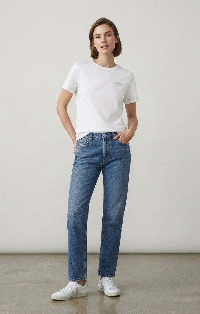 ACNE STUDIOS - Swedish luxury label (Category: Shirts) located in Iba. Submitted by selector_items (Listing ID 1465885412, Image 3). Description: ### *Product Details:* - *Brand*: ACNE STUDIOS - Swedish luxury label - *Model*: "Acne Studios Stockholm" Embroidered Logo Tee - *Color*: White with grey tonal embroidery + contrast stitching - *Material*: 100% COTTON - *Made in*: PORTUGAL 🇵🇹 - *Style code*: FN-WN-TSHI000011 - *Details*: Crew neck, sh
