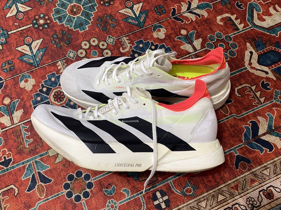 Adidas Adizero Adios Pro 4 (Category: Sneakers) located in Pasay City. Submitted by nekolaaa (Listing ID 1465892708, Image 1). Description: For Sale: Adidas Adizero Adios Pro 4 Price: ₱6,500 (negotiable) Size: 10.5 Condition: Used only 3 times No box Location: QC / Antipolo area PM if interested!.