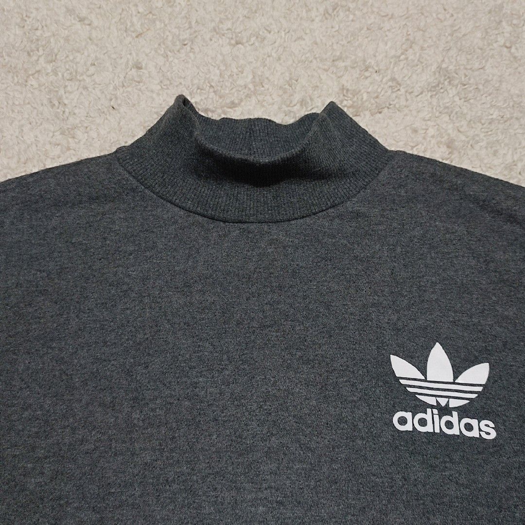 Adidas Boxy Mock Neck Sweatshirt Dark Grey (Category: Coats, Jackets and Outerwear) located in Manila. Submitted by anthonig (Listing ID 1465873951, Image 2). Description: Color may vary due to lighting Length: 24 inches Width: 23 inches Price: 400 pesos Condition: 9.8/10 Issues: none PM if interested or for inquiries Meetups within MANILA only Can do shipping at buyers expense.