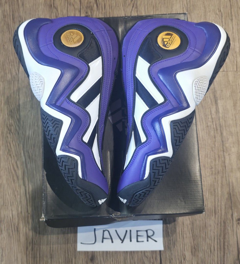 Adidas Crazy 97 Kobe Slam Dunk (Category: Sneakers) located in Paranaque City. Submitted by jc0908 (Listing ID 1465855221, Image 3). Description: Adidas Crazy 97 Kobe Slam Dunk Shoes - Colorway: Purple and white with signature yellow branding - Style: Iconic 90s retro basketball silhouette - Condition: Brand New - Inclusions: Comes with original black Adidas shoebox - Size 10US.