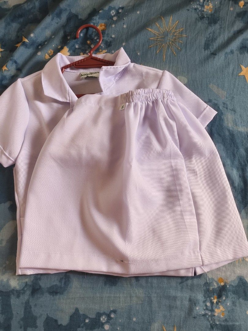 Angeline's White School Uniform Set Size S (Category: Sets or Coordinates) located in Bulacan. Submitted by maryrosegeronimotecson (Listing ID 1465770974, Image 3). Description: - Brand: Angeline's - Item: White uniform set (blouse and skirt) - Size: S (tag attached) - Condition: like new, never worn, clean fabric - Features: Short-sleeve button-up collared blouse with front pocket and matching elastic waistband skirt - Perfect as a spare set for