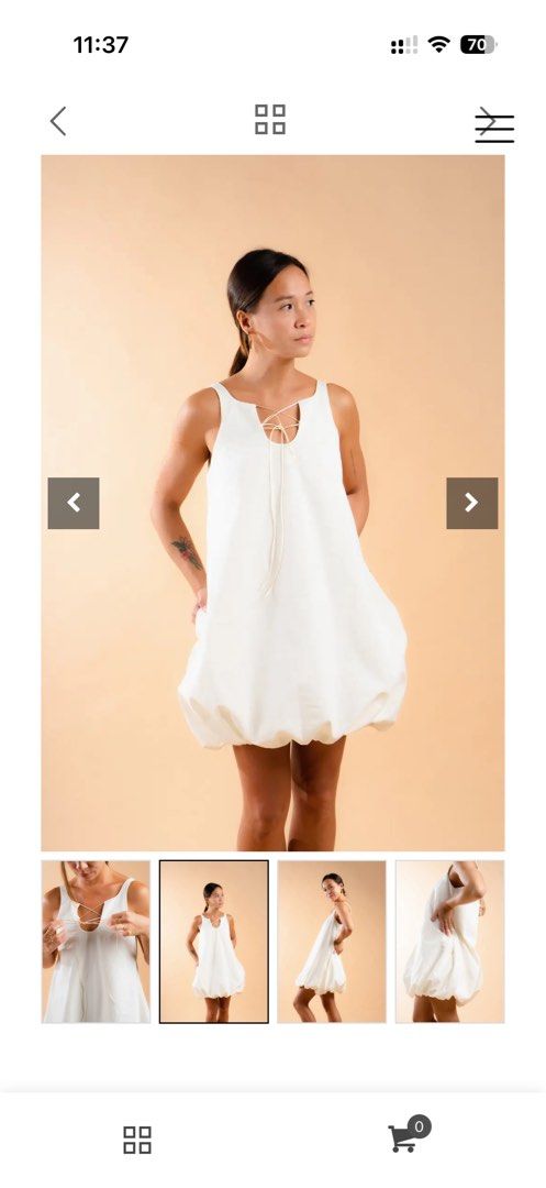Anika Carly Mini Bubble Dress Size L (Category: Dresses) located in Imus. Submitted by ann.declutters22 (Listing ID 1465925814, Image 1). Description: Rfs: too big on me 🥲 i lost weight so hindi ko na sya nasuot - og price is 3900 - Brand: Anika - Size: L - Color: Crisp white - Style: Bubble dress with a flouncy balloon hem (above-the-knee length) - Neckline: Scoop front with adjustable lace-up tie detail in the back - Closure: Convenient side z