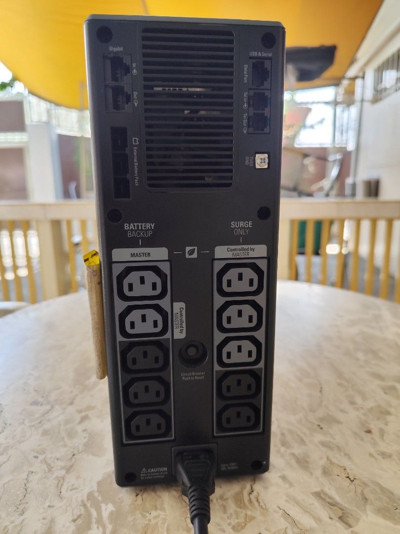 APC Back-UPS Pro 1500VA Uninterruptible Power Supply (Category: Other Accessories) located in Manila. Submitted by carlonmiranda (Listing ID 1465805072, Image 3). Description: APC Back-UPS Pro 1500VA / 865W UPS – Company Pull-Out ₱6,500 Negotiable -APC BR1500GI -1500VA / 865W -230V -AVR / Surge Protection -LCD display -Multiple battery-backup & surge-only outlets -USB / Serial connectivity -Battery NOT included -Includes power cable -Company pull