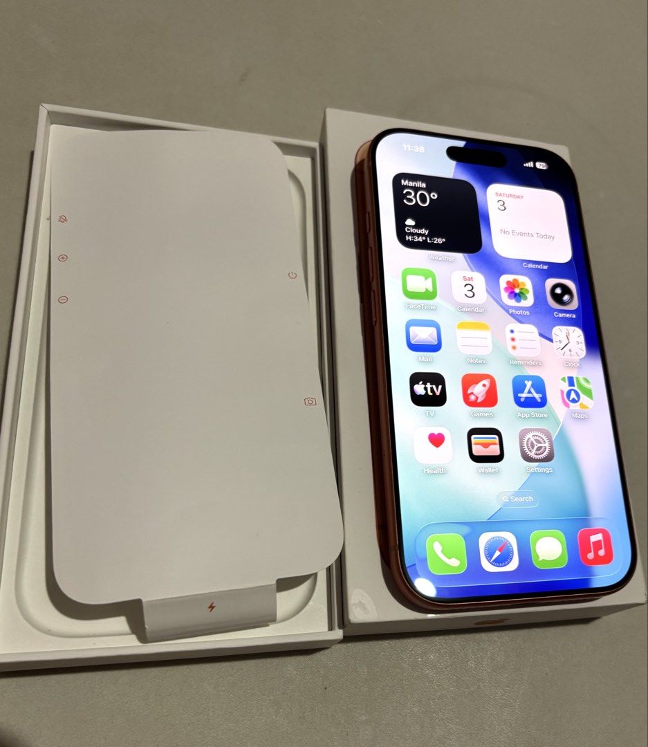 Apple iPhone 17 Pro Cosmic Orange (Category: iPhone 17 Series) located in Manila. Submitted by erazeal (Listing ID 1465903246, Image 2). Description: For Sale: iPhone 16 Pro (Cosmic Orange) •256Gb Storage •X/A Variant •90% Battery Health •485 Cycle Count •No SIM Restrictions / Factory Unlocked •Original Box •Original Cord •with Receipt Clean and ready to use. Check and test before buying. Location: Muntinlupa (Open for meet-up) 61,999 (Negotiable