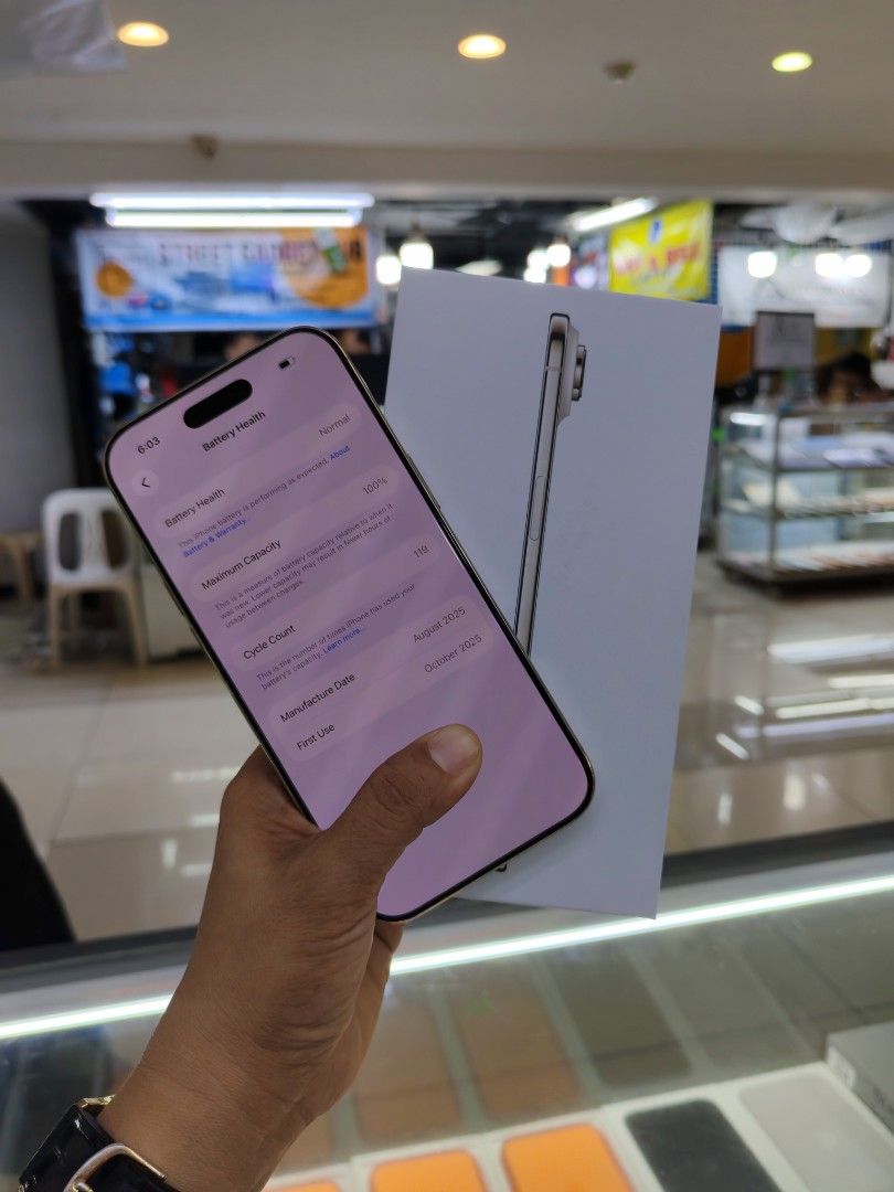 Apple iPhone Air White 512GB (Category: iPhone Air Series) located in Quezon City. Submitted by ronalynac40976 (Listing ID 1465786084, Image 3). Description: Iphone Air 512 ntc With replace box/cord Smooth /no dent Pick up store in greenhills We accept swap/trade in We accept creditcard Dm or call for fast transaction 09425544556 /09279500969 Located @ Aquarium area stall no. Y-40 look for rona.