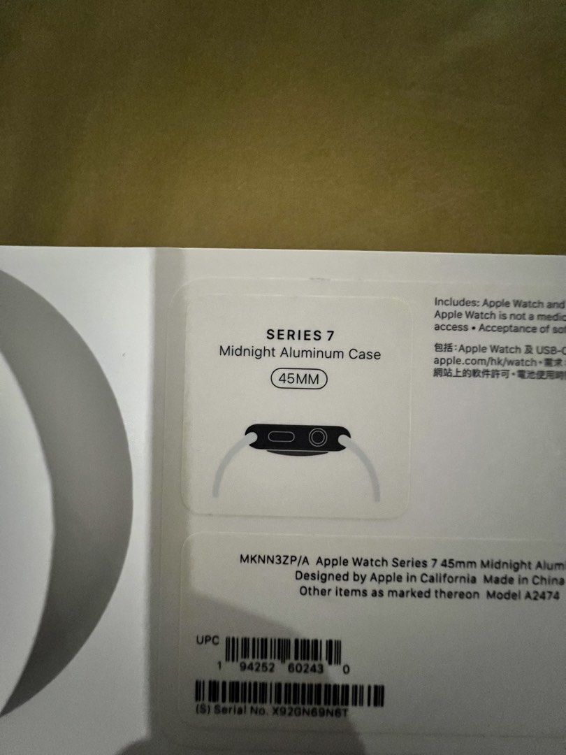 Apple Watch Series 7 (Category: Wearables & Smart Watches) located in Bacoor. Submitted by jyano (Listing ID 1465902579, Image 3). Description: - Brand/Model: Apple Watch Series 7 - Case Size & Color: 45mm Midnight Aluminum Case - Included: Original box, magnetic fast charging cable, and black sport band - Condition: Well-maintained, pristine, and fully functional - Compatibility: Ready to pair with iPhone - Meetup Location: Evia Lifestyle Center